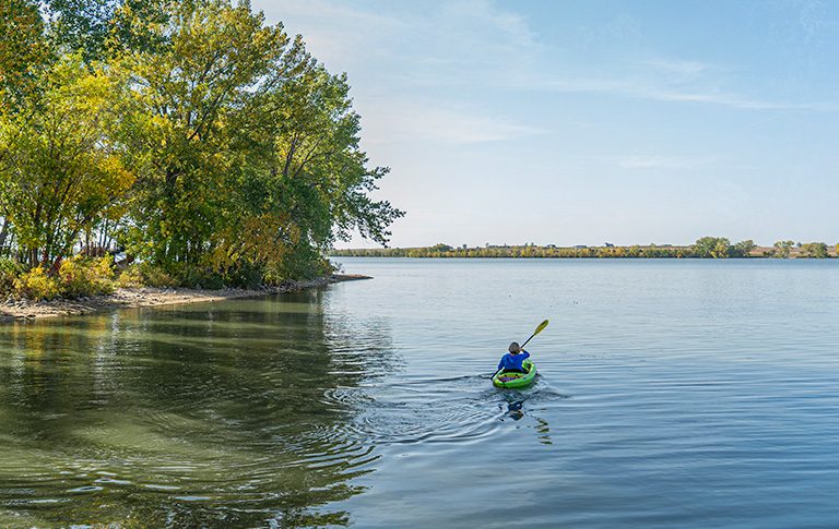 kayaking on the lake