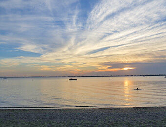 lake at sunset