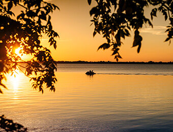 lake at sunset
