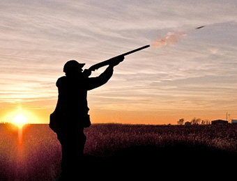 hunter at sunset